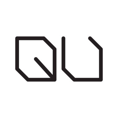 qu ilk harf vektör logo simgesi