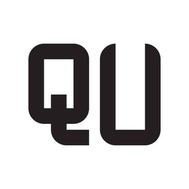 qu ilk harf vektör logo simgesi