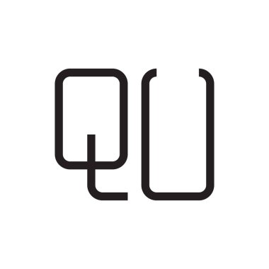 qu ilk harf vektör logo simgesi