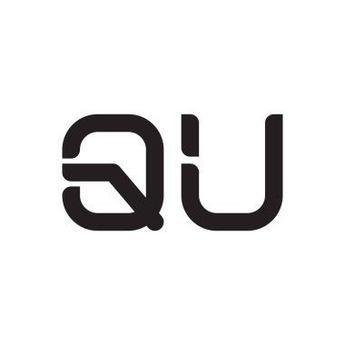 qu ilk harf vektör logo simgesi