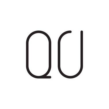 qu ilk harf vektör logo simgesi