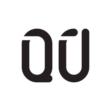 qu ilk harf vektör logo simgesi