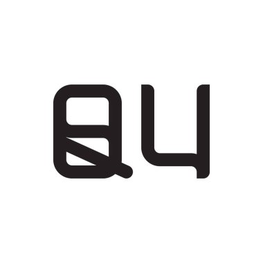 qu ilk harf vektör logo simgesi