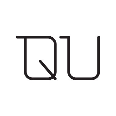 qu ilk harf vektör logo simgesi