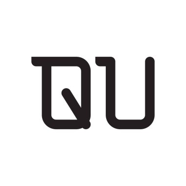 qu ilk harf vektör logo simgesi