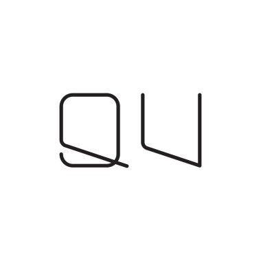 qu ilk harf vektör logo simgesi