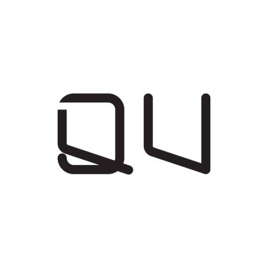 qu ilk harf vektör logo simgesi