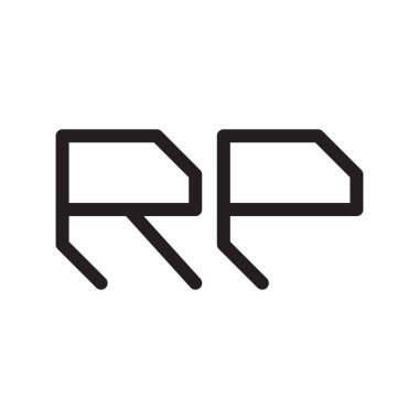 rp ilk harf vektör logo simgesi