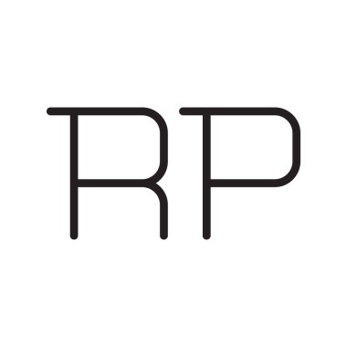 rp ilk harf vektör logo simgesi