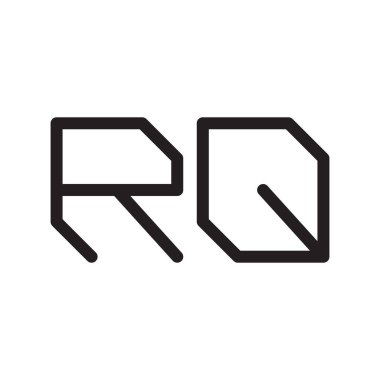 rq ilk harf vektör logo simgesi