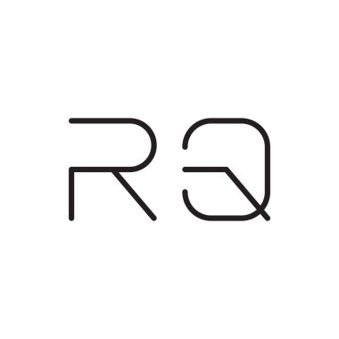 rq ilk harf vektör logo simgesi