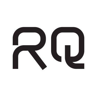 rq ilk harf vektör logo simgesi