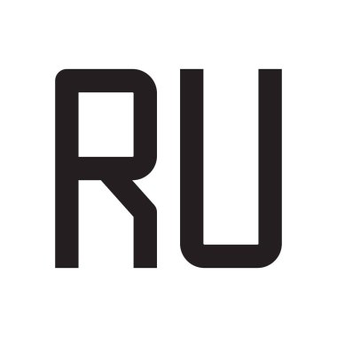 ru ilk harf vektör logo simgesi