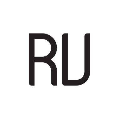 ru ilk harf vektör logo simgesi