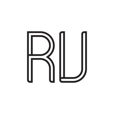 ru ilk harf vektör logo simgesi