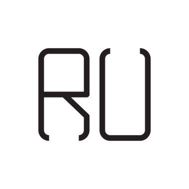 ru ilk harf vektör logo simgesi