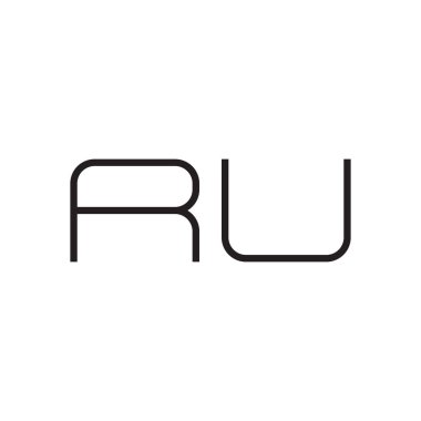 ru ilk harf vektör logo simgesi