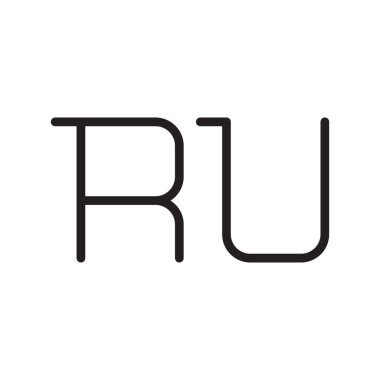 ru ilk harf vektör logo simgesi