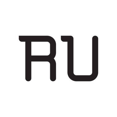 ru ilk harf vektör logo simgesi