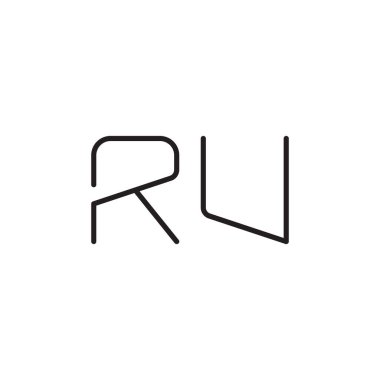 ru ilk harf vektör logo simgesi