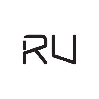 ru ilk harf vektör logo simgesi