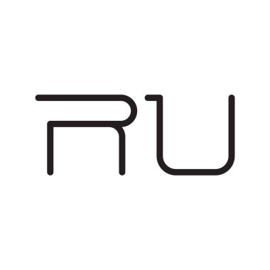 ru ilk harf vektör logo simgesi