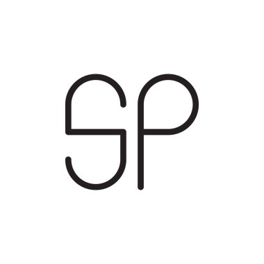 sp ilk harf vektör logo simgesi