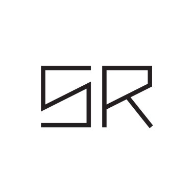 Sr ilk harf vektör logo simgesi