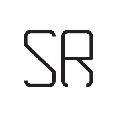 Sr ilk harf vektör logo simgesi