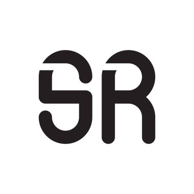 Sr ilk harf vektör logo simgesi