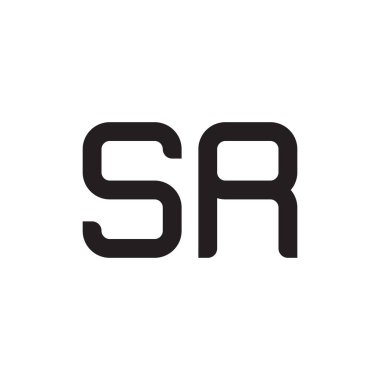 Sr ilk harf vektör logo simgesi