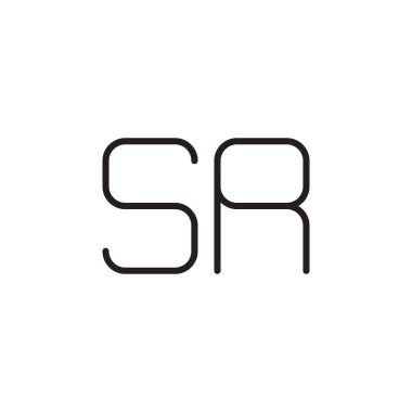 Sr ilk harf vektör logo simgesi