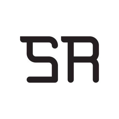 Sr ilk harf vektör logo simgesi