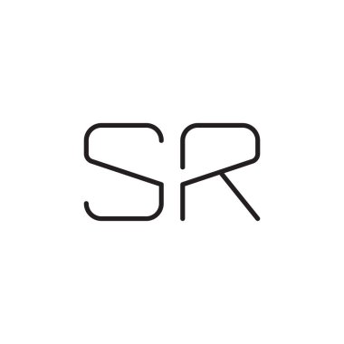 Sr ilk harf vektör logo simgesi