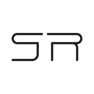 Sr ilk harf vektör logo simgesi