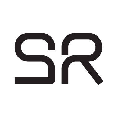Sr ilk harf vektör logo simgesi
