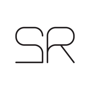 Sr ilk harf vektör logo simgesi