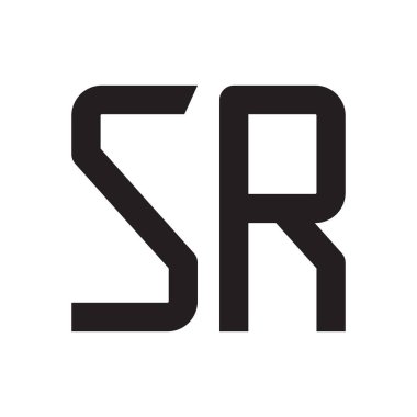 Sr ilk harf vektör logo simgesi