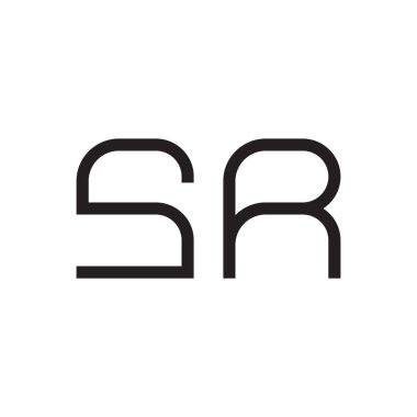 Sr ilk harf vektör logo simgesi