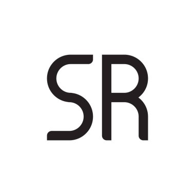 Sr ilk harf vektör logo simgesi