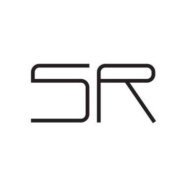 Sr ilk harf vektör logo simgesi