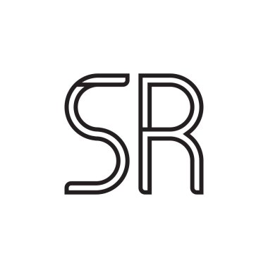 Sr ilk harf vektör logo simgesi