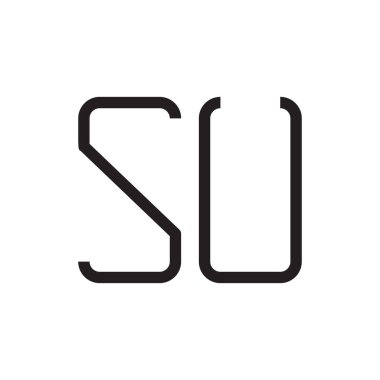 su ilk harf vektör logosu simgesi