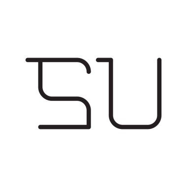 su ilk harf vektör logosu simgesi