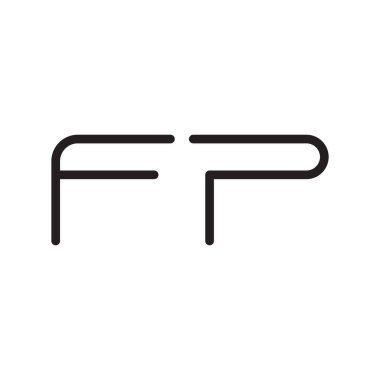 fp ilk harf vektör logo simgesi