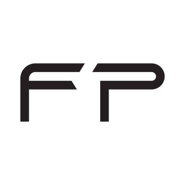 fp ilk harf vektör logo simgesi