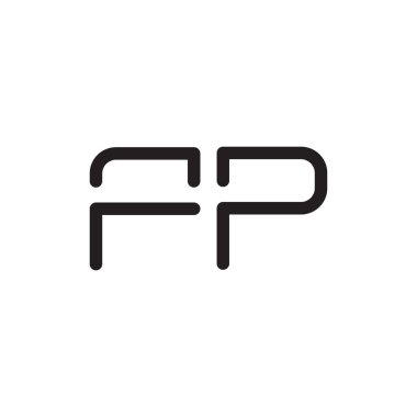 fp ilk harf vektör logo simgesi