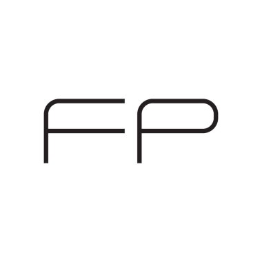 fp ilk harf vektör logo simgesi