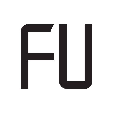 Fu ilk harf vektör logosu simgesi