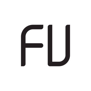 Fu ilk harf vektör logosu simgesi